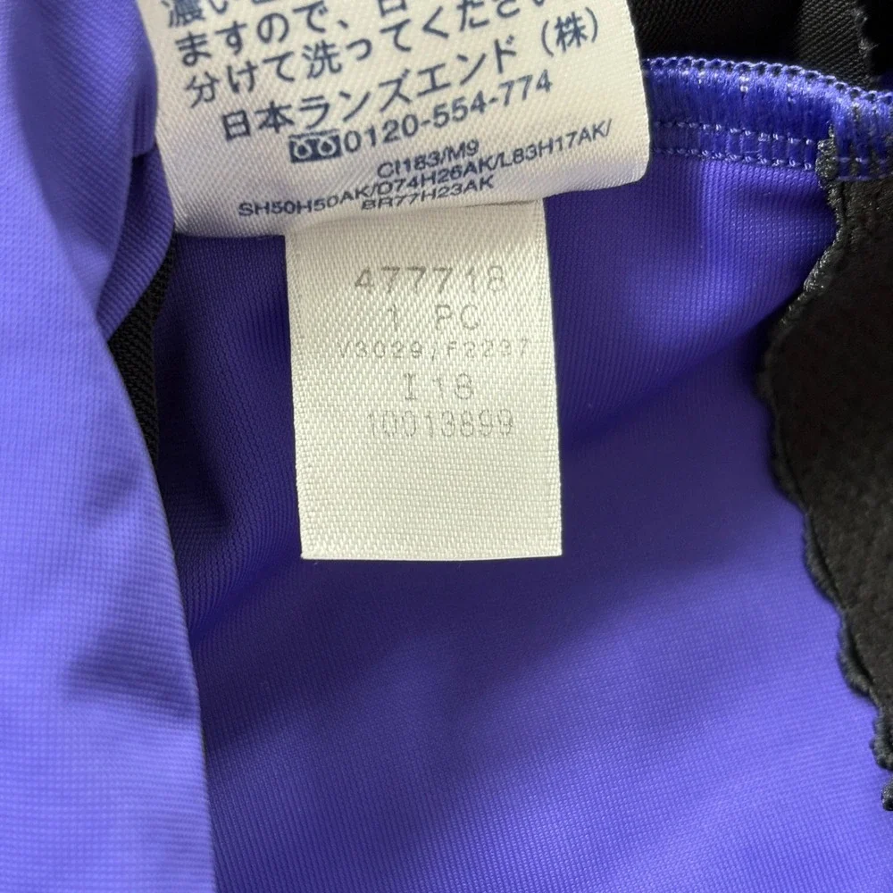 Lands' End Women Swimsuit 24W Purple One Piece Twist‎ Front Ruched 477718 Beach